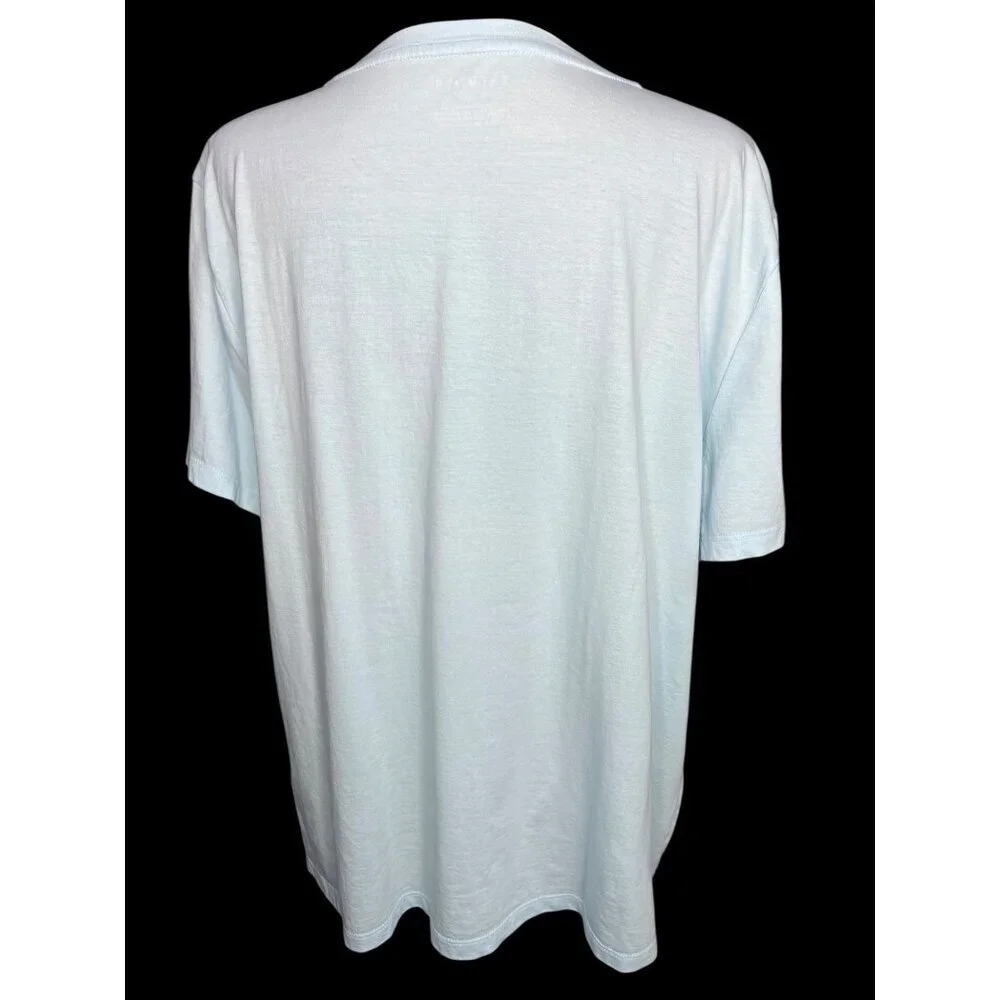 Talbots Embroidered Floral Light Blue Cotton Top Womens XL CASUAL CAREERWEAR - Picture 4 of 8